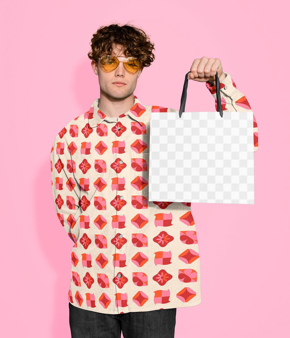 Shopping bag png mockup, transparent design