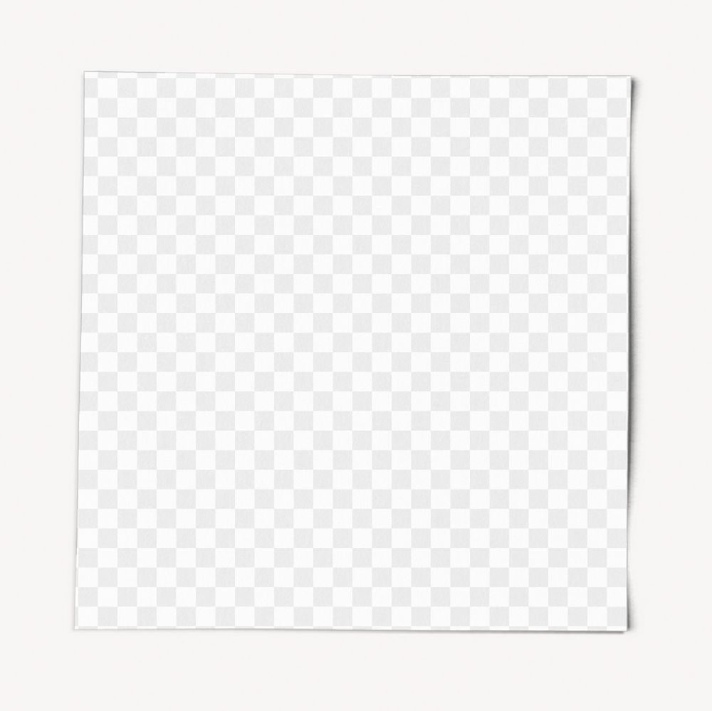 Square paper png mockup, transparent design