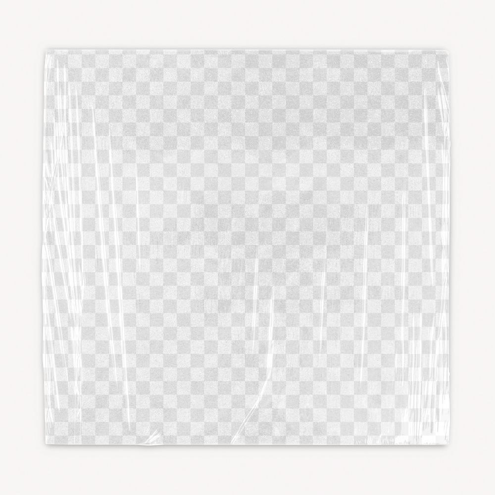 Plastic poster png mockup, square frame, transparent design