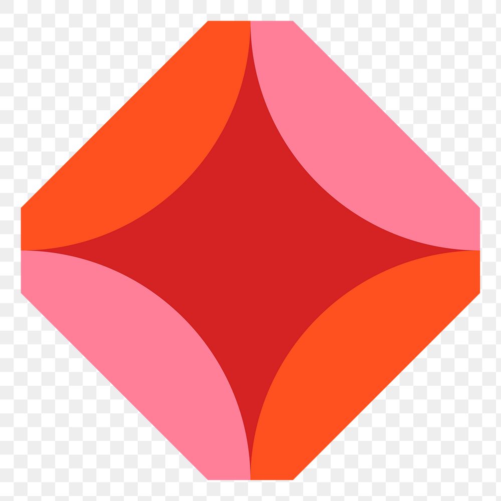 Pink geometric shape png sticker, transparent background