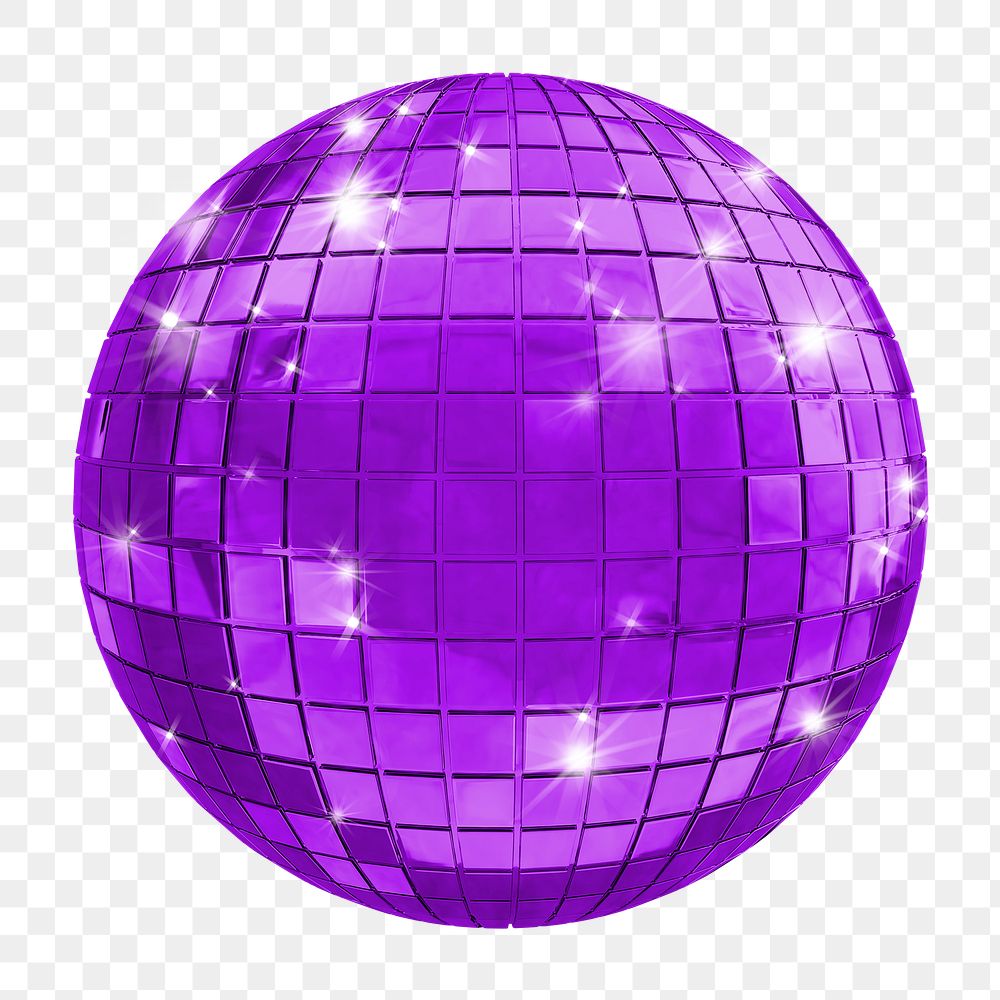 3D disco ball png sticker, party decorations