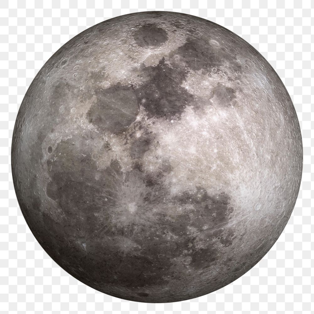 Full moon png sticker, realistic design, transparent background