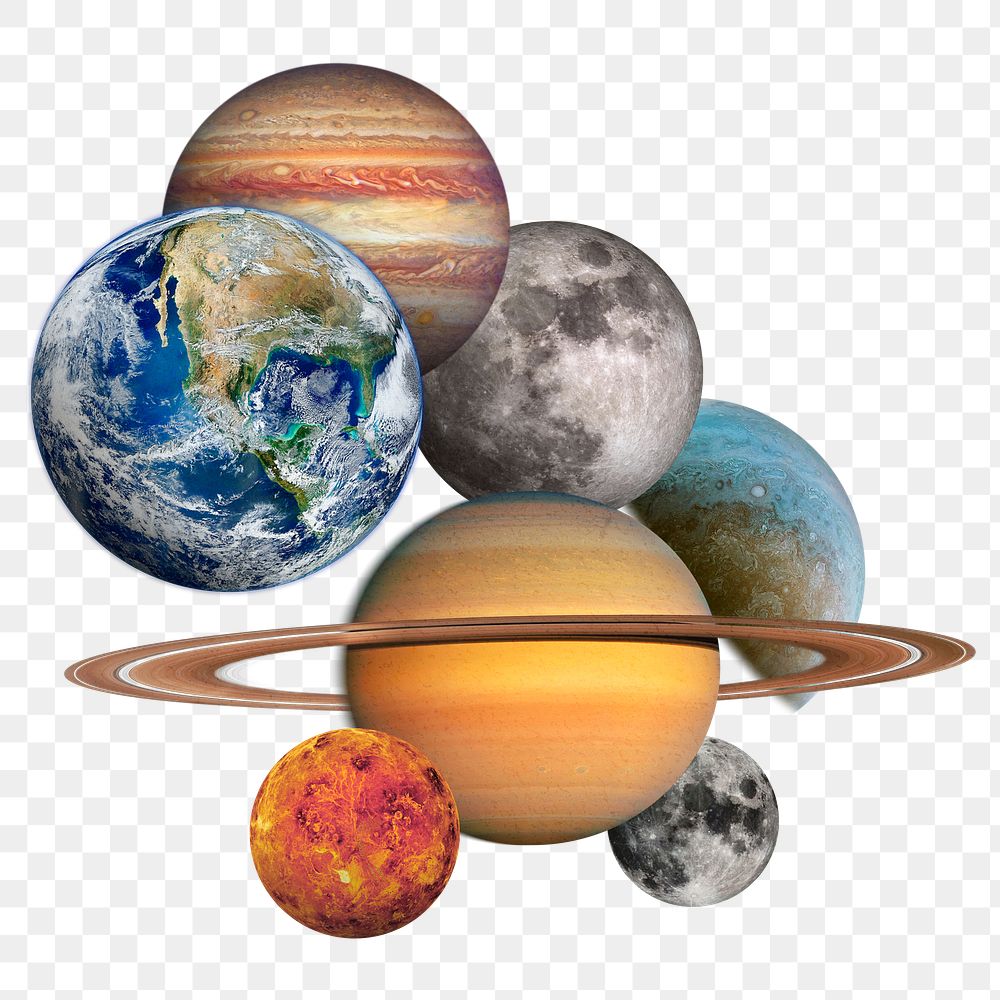 Solar system png sticker, remixed media, transparent background