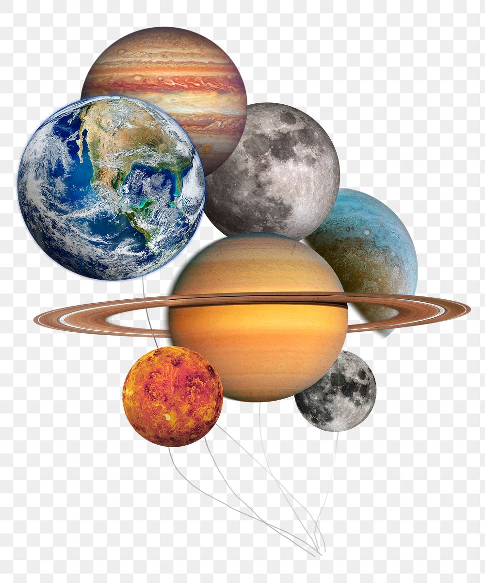 Solar system png sticker, remixed media, transparent background