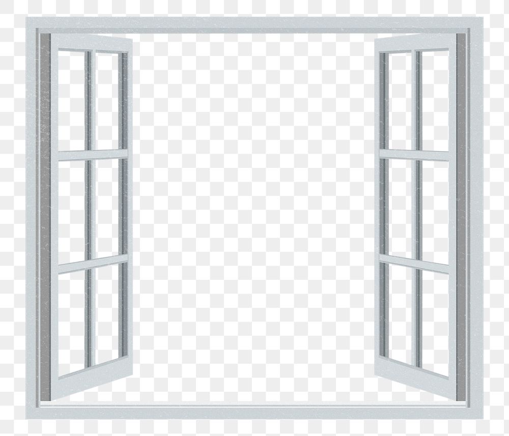 Open window png element, white design, transparent background