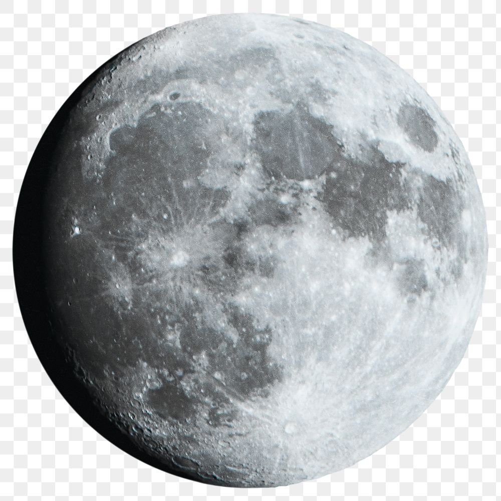 Full moon png sticker, realistic design, transparent background