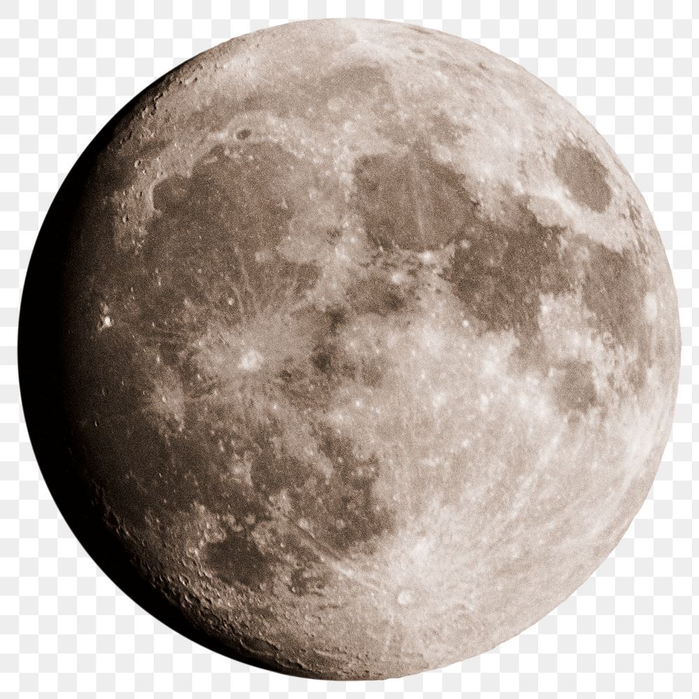 Full moon png sticker, realistic design, transparent background