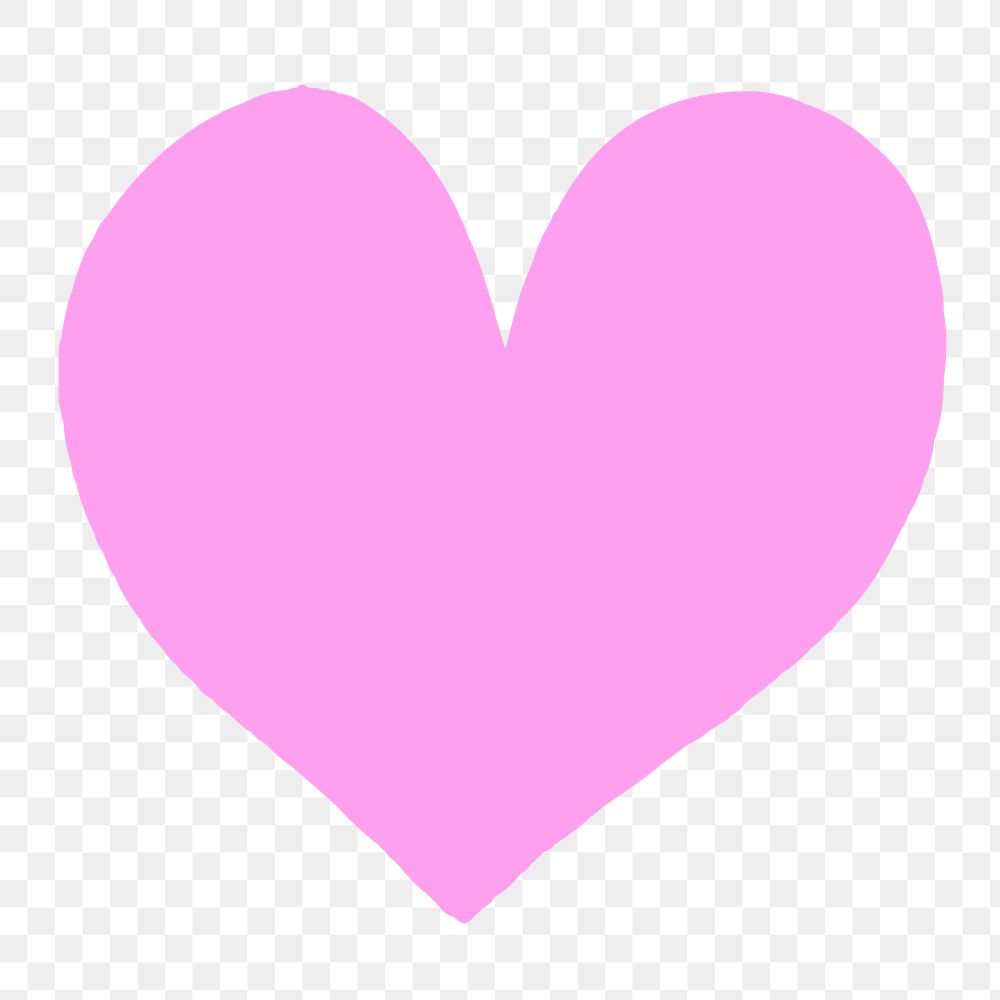 Png cute heart sticker, pink design, transparent background