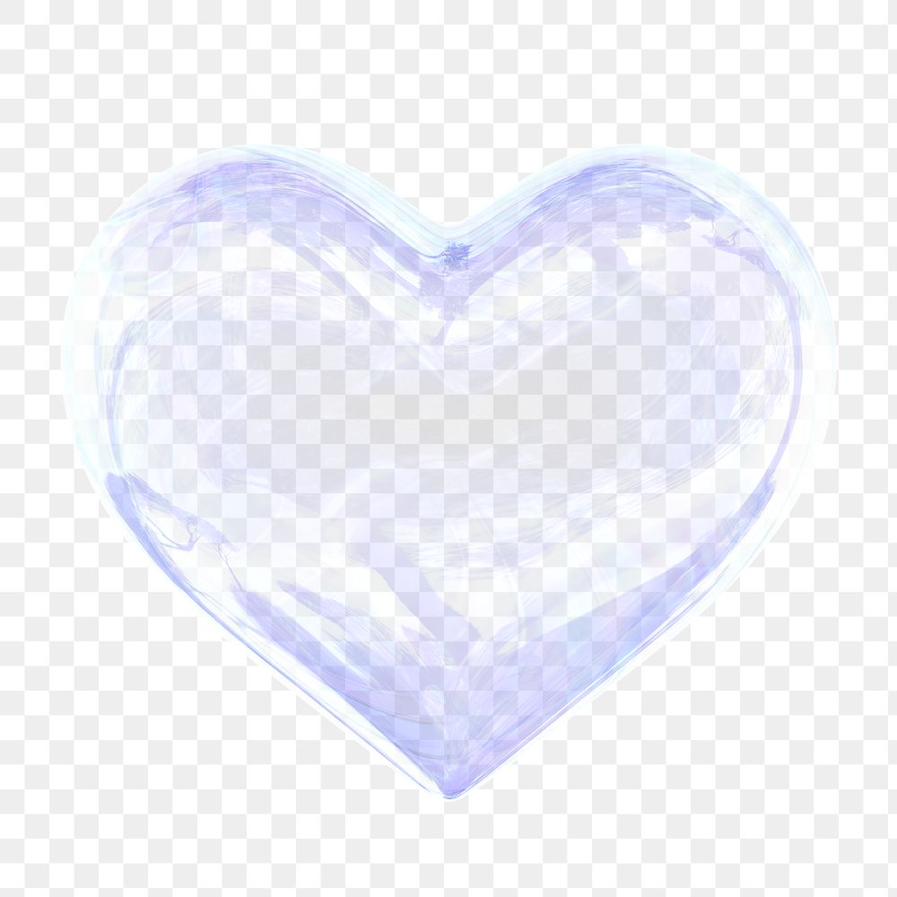 Heart png 3D rendering shape sticker, Valentine's collage element on transparent background