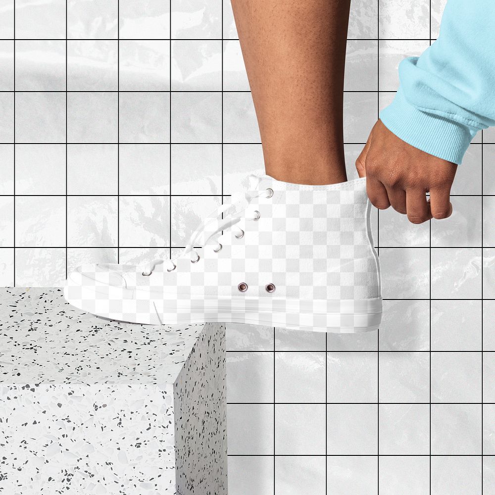 Sneakers png transparent mockup, footwear 