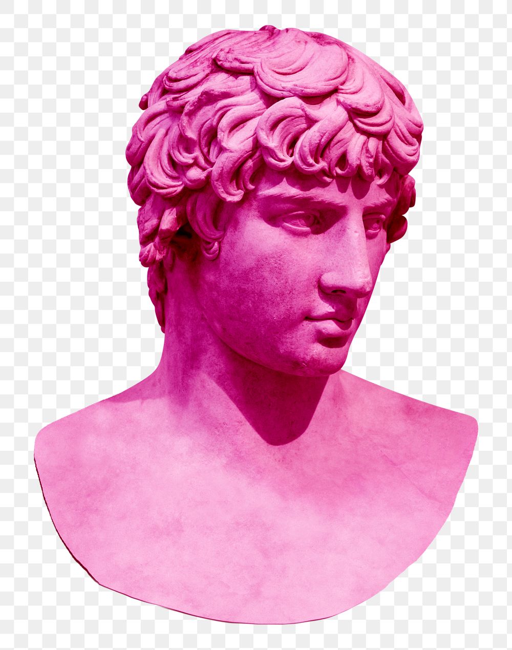 Png pink bust sticker, transparent background