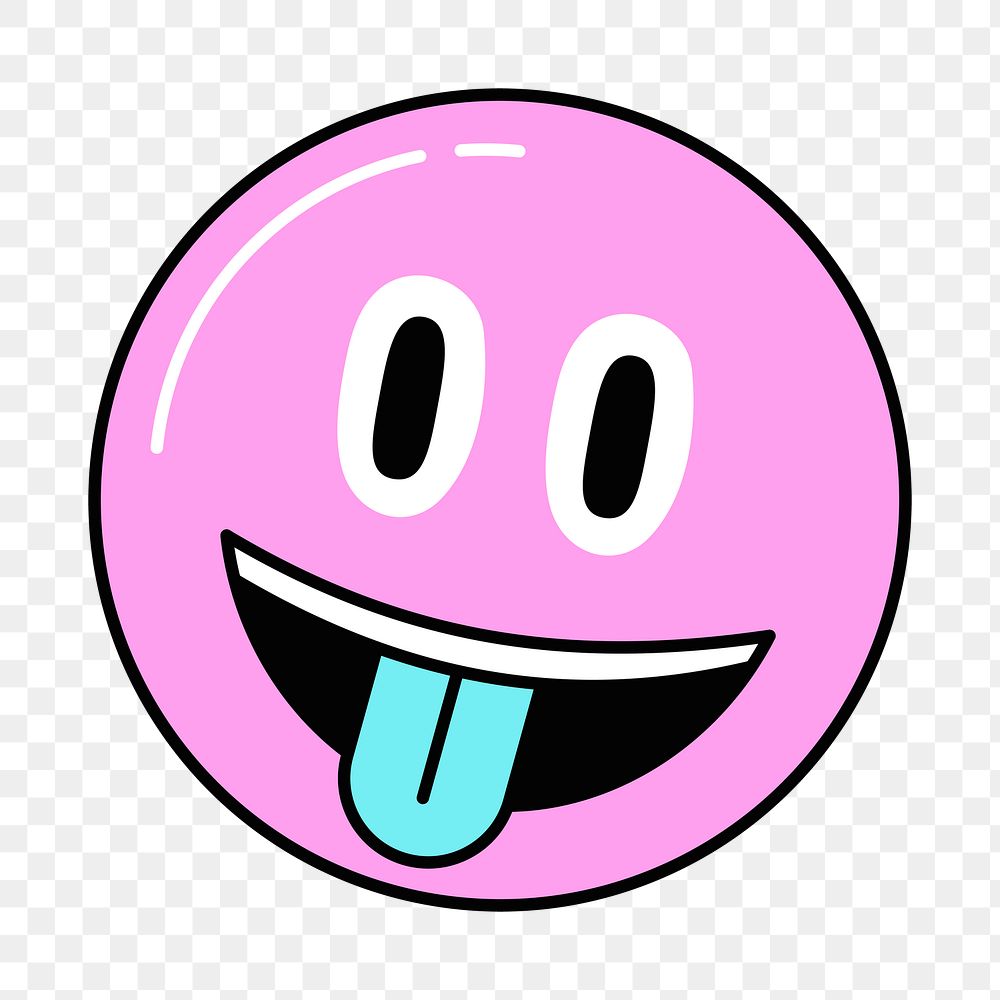 Png tongue out emoji sticker, transparent background