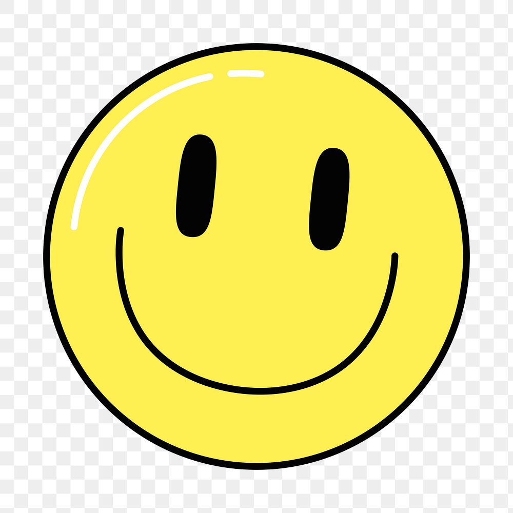 Png smiling face emoji sticker, transparent background