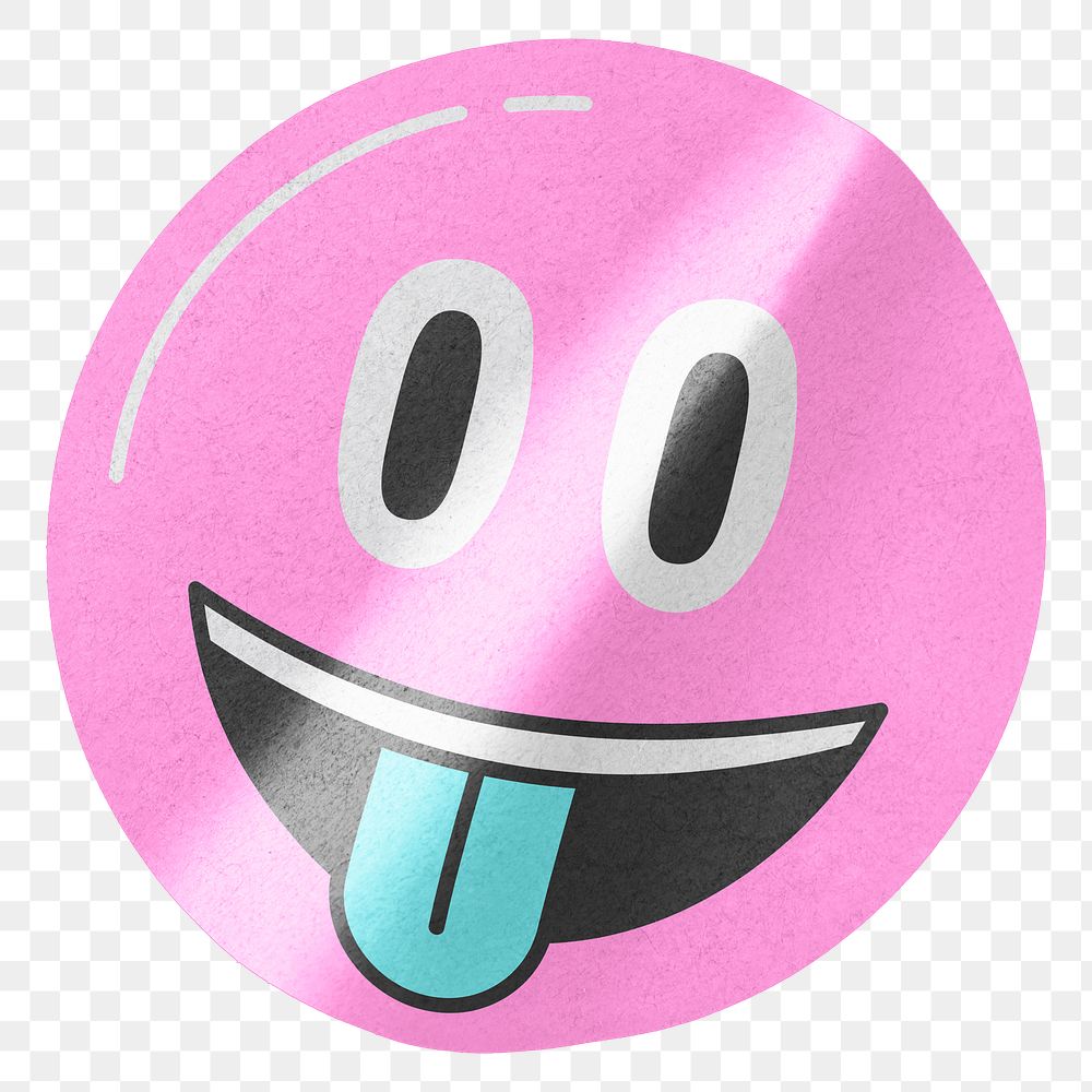 Png tongue out emoji sticker, transparent background