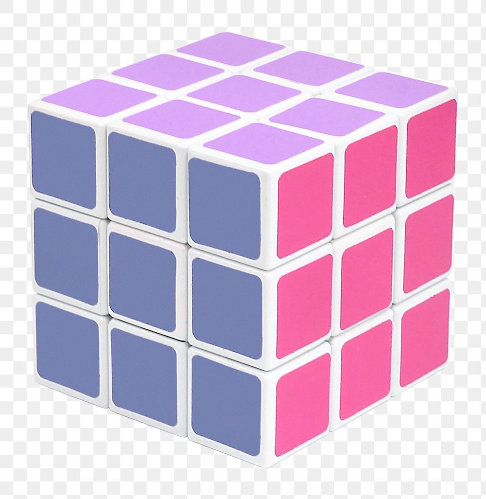 Png puzzle cube sticker, transparent background
