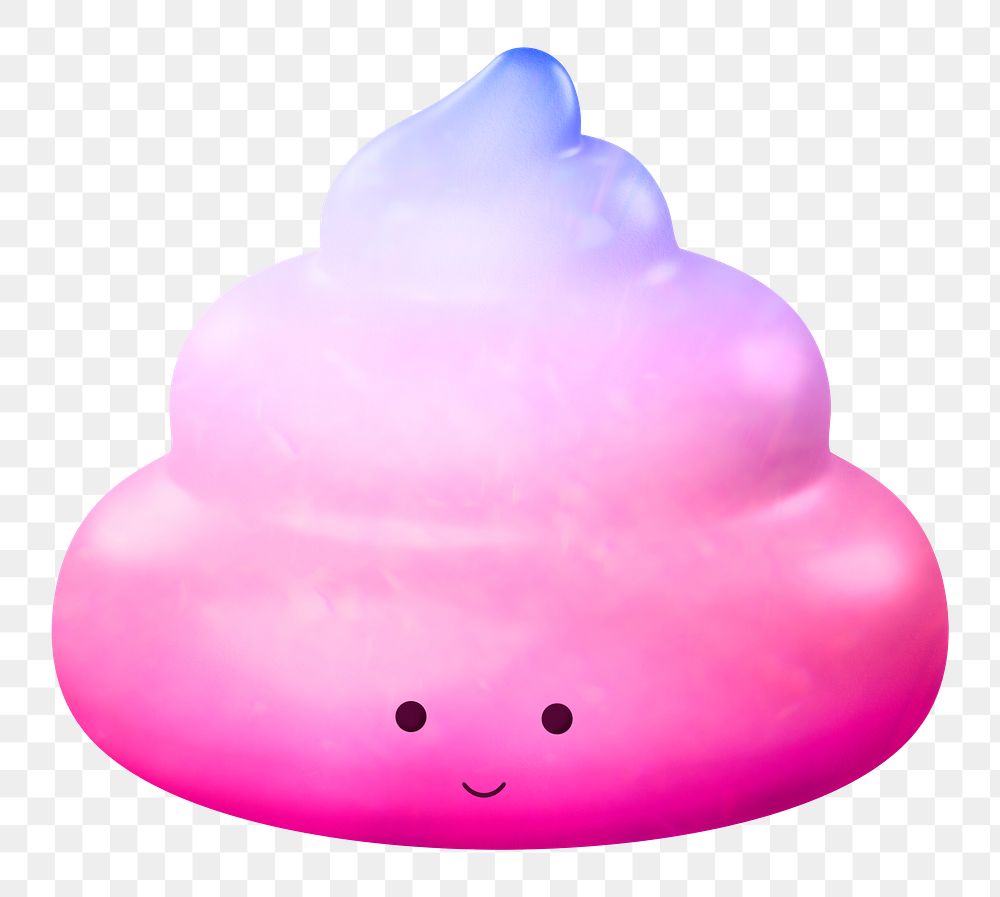 Cute poop png sticker, 3D rendering, transparent background