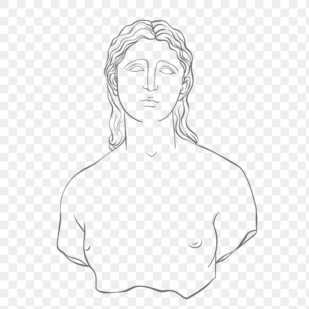 Nude Greek Goddess png sticker, transparent background