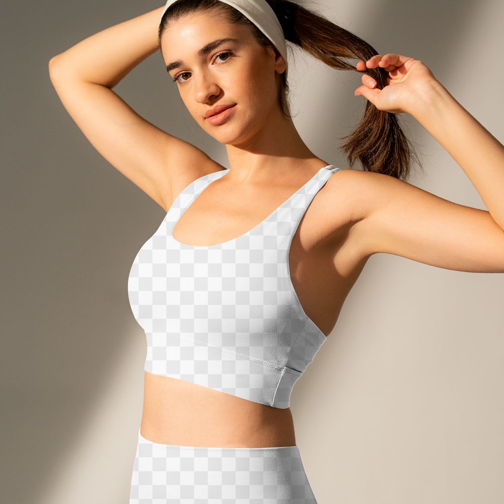 Sports bra png mockup, transparent design