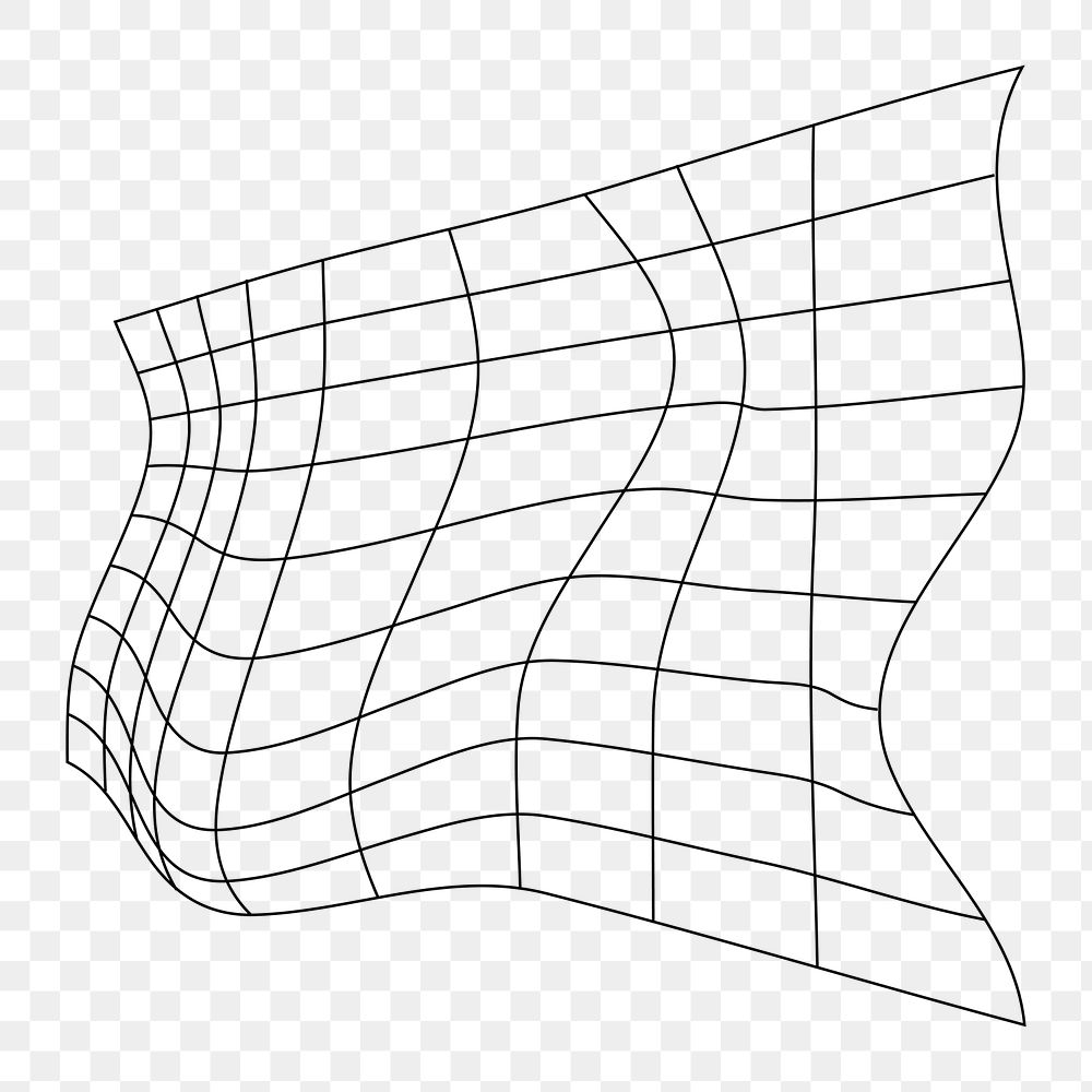 Distorted square wireframe png sticker, transparent background