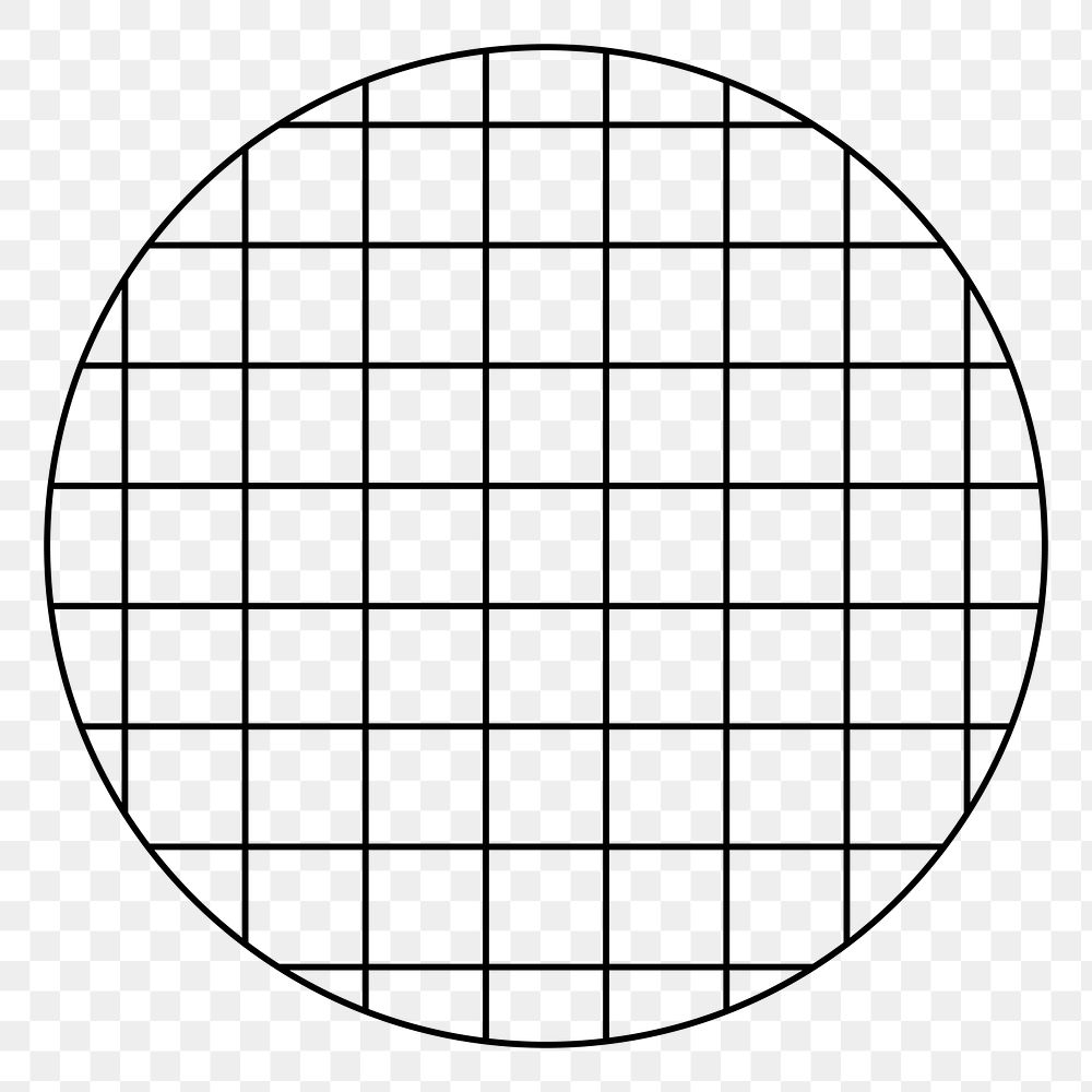 Grid circle png sticker, transparent background