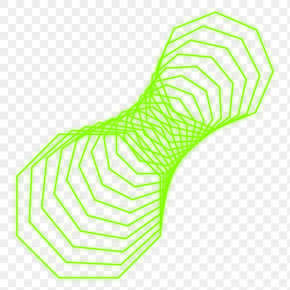Neon wireframe shape png sticker, transparent background