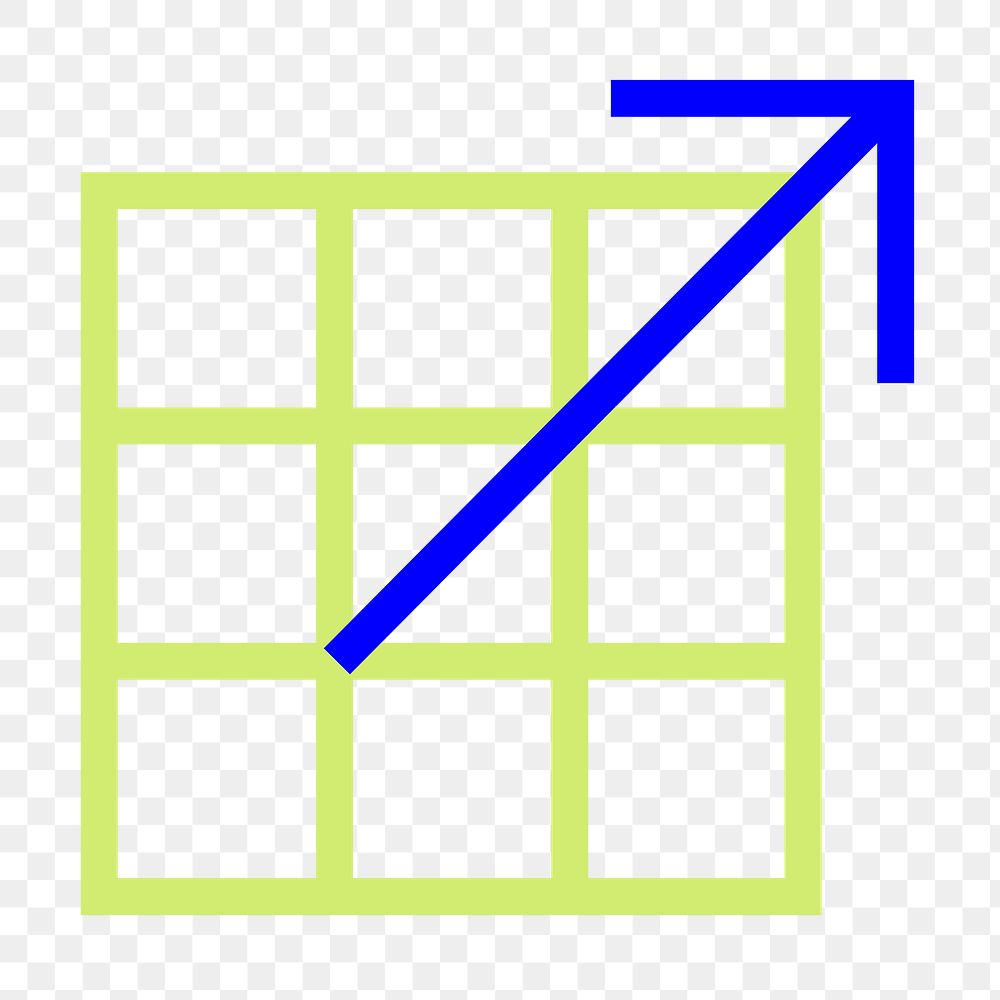 Arrow grid table png sticker, transparent background