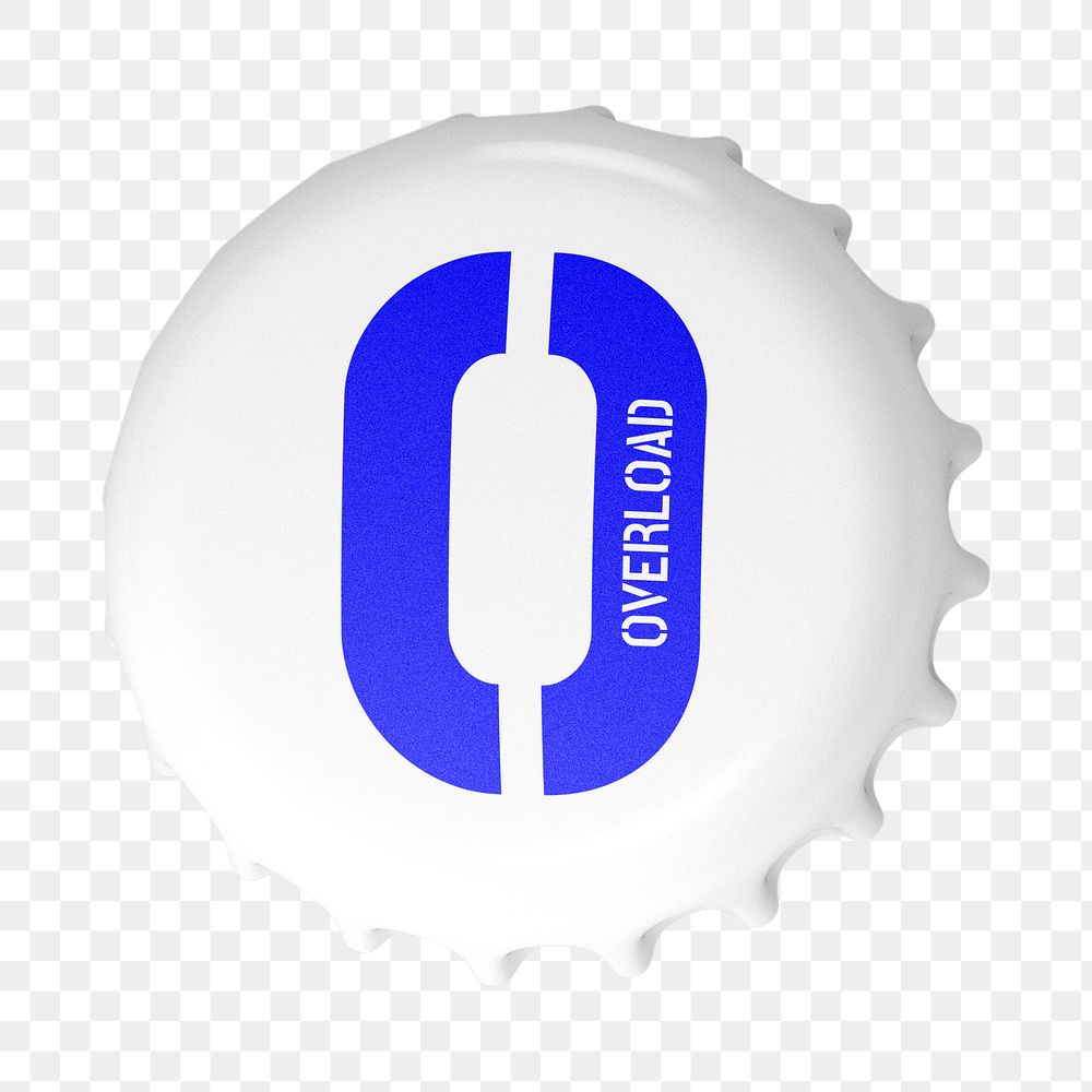 Bottle cap png sticker, white design, transparent background