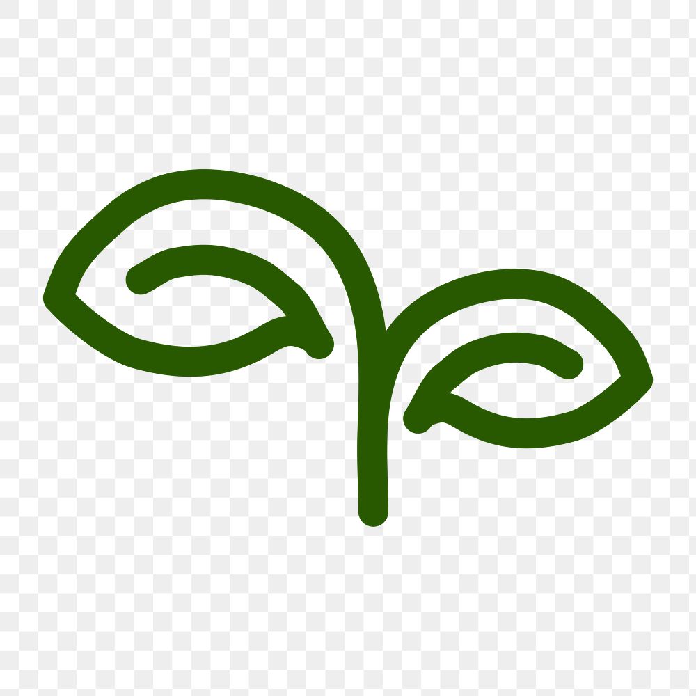 Plant png natural logo element sticker, transparent background