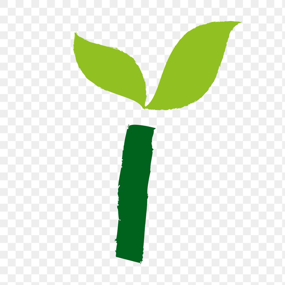 Growing plant png logo element sticker, transparent background
