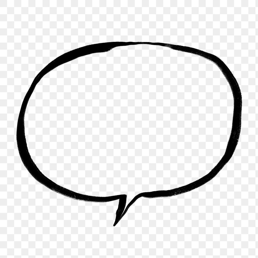 Speech bubble png clipart, drawing illustration, transparent background