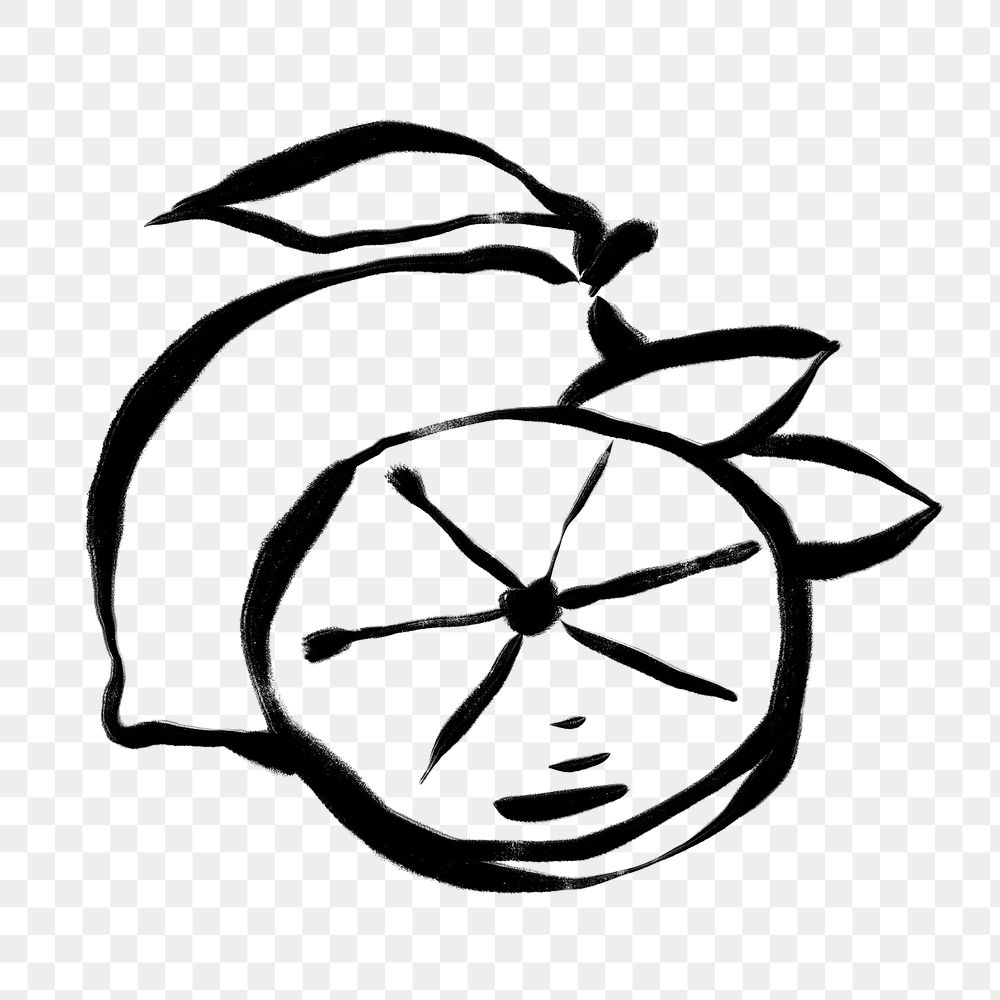 Lemon png sticker, doodle fruit illustration transparent background 