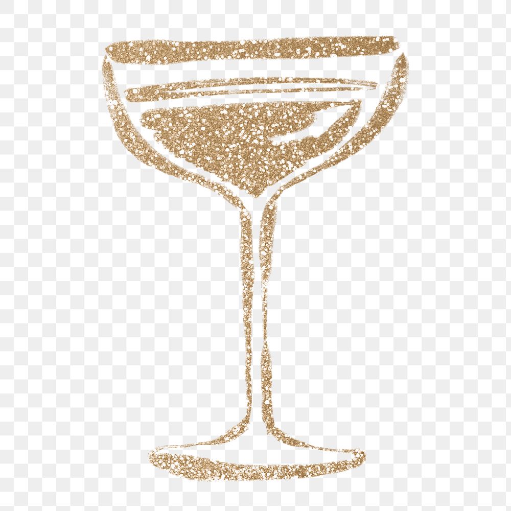 Png gold glitter  champagne  sticker, beverage illustration transparent background