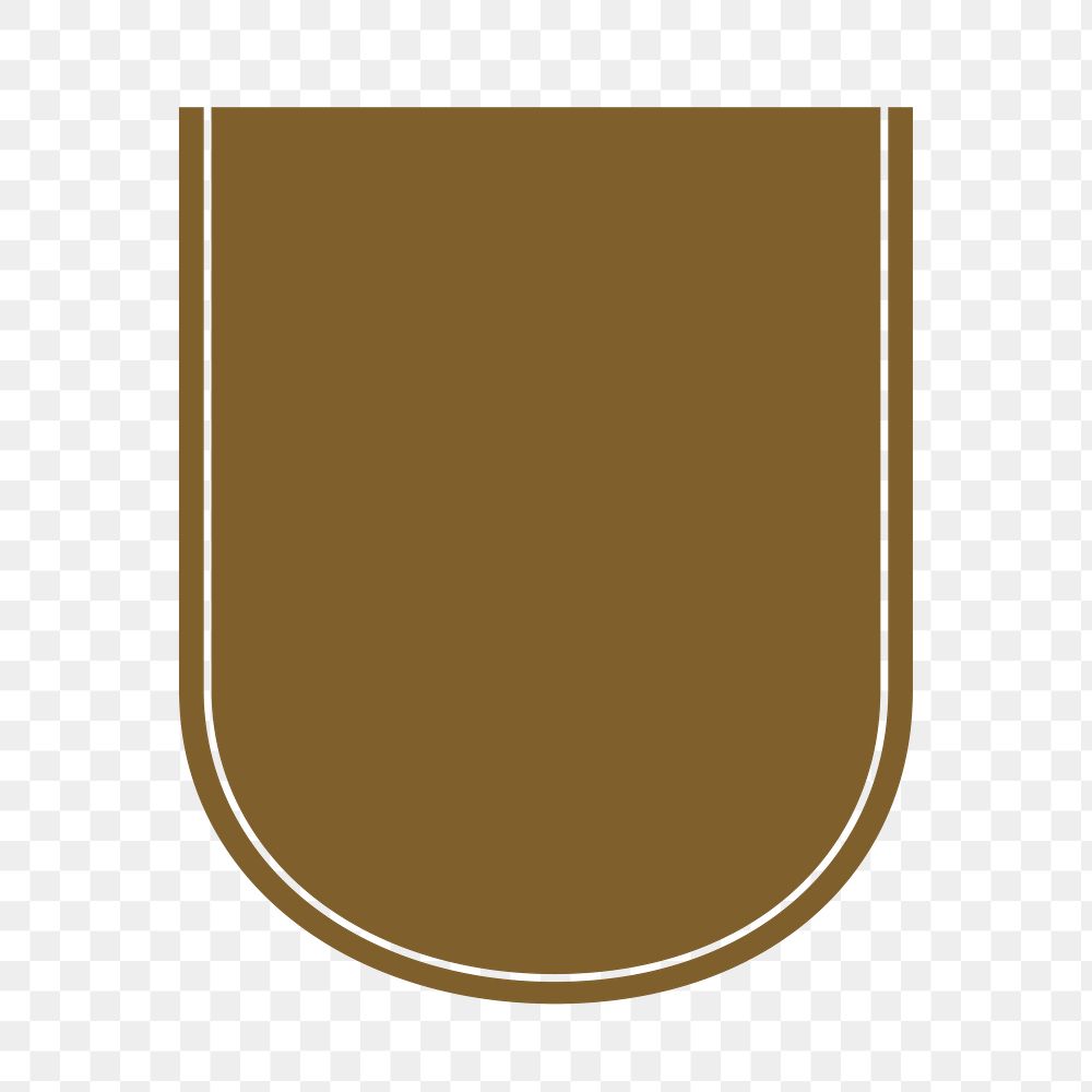 Brown badge png sticker, transparent background