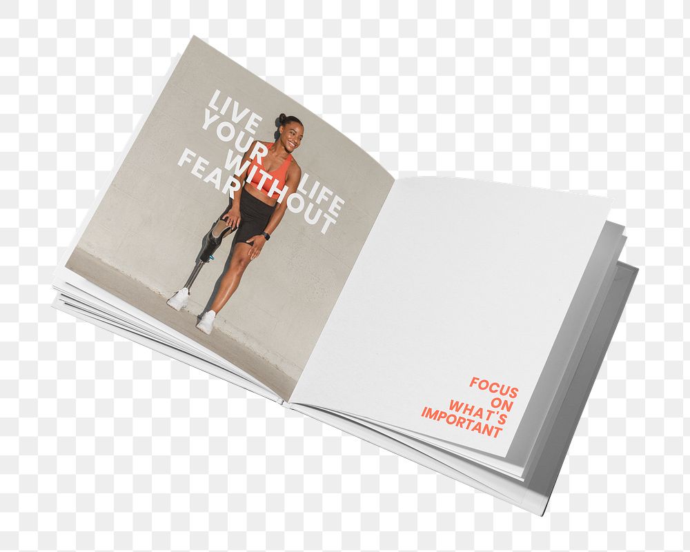 Fitness magazine png sticker, transparent background