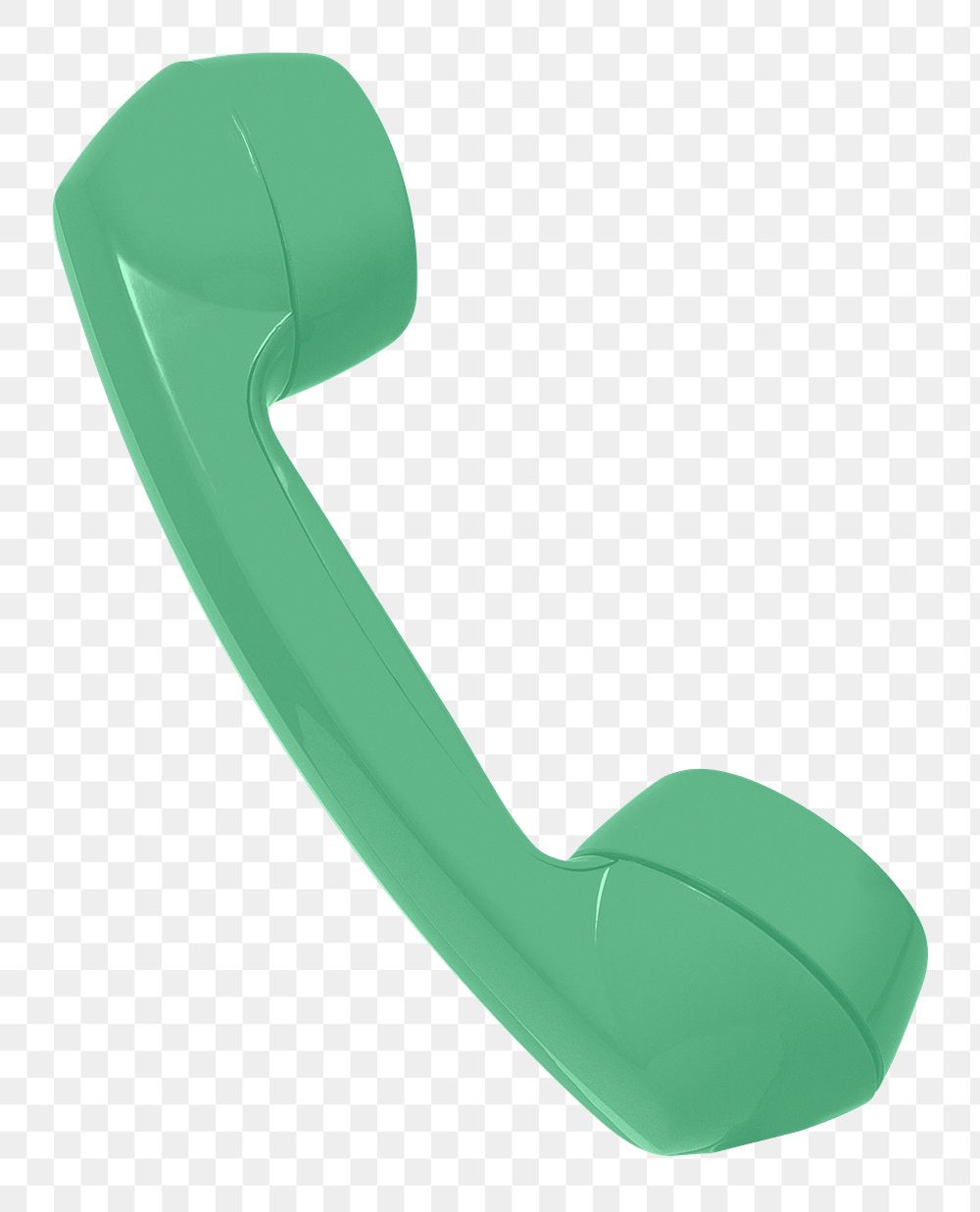 Png green retro phone sticker, transparent background