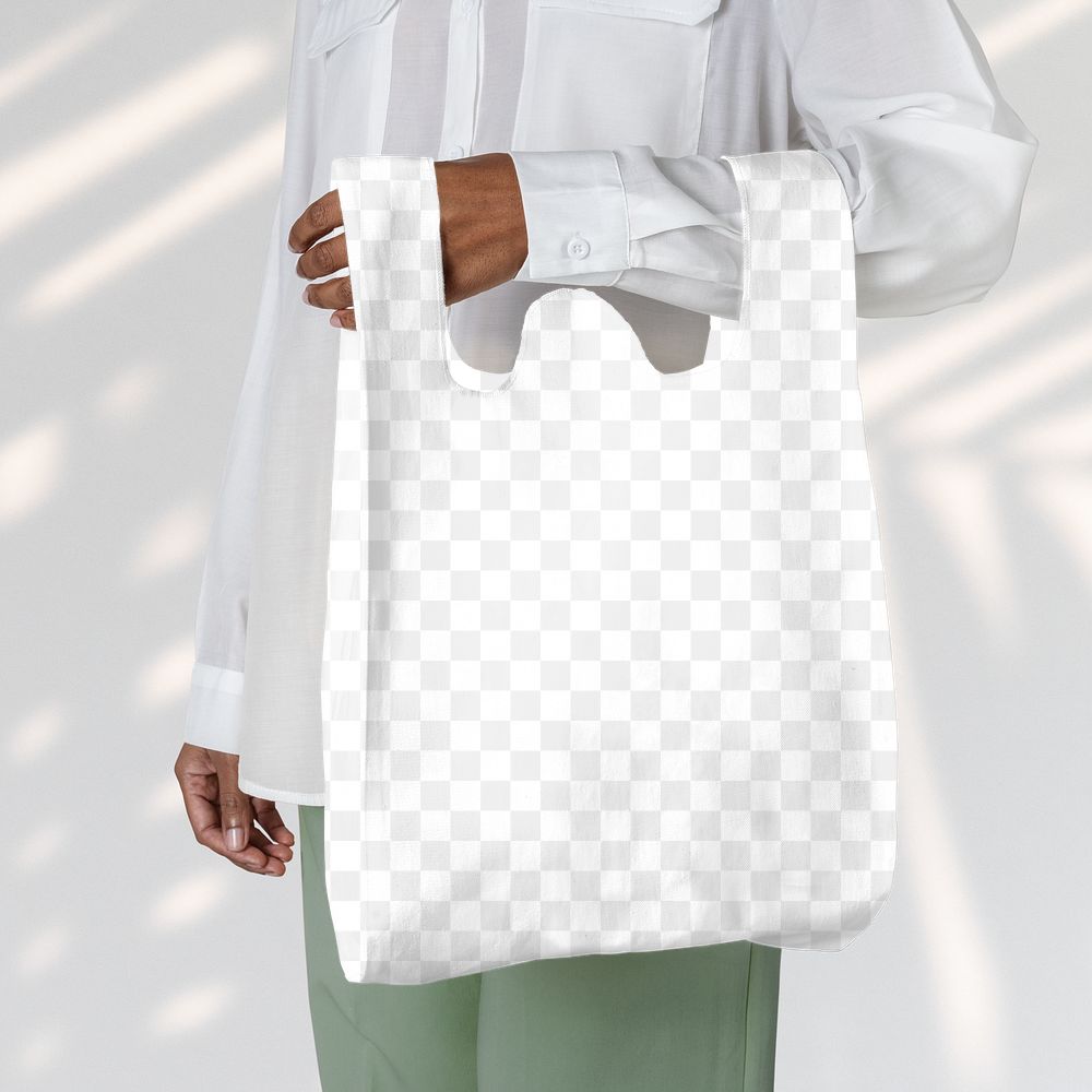Grocery bag png mockup, transparent design