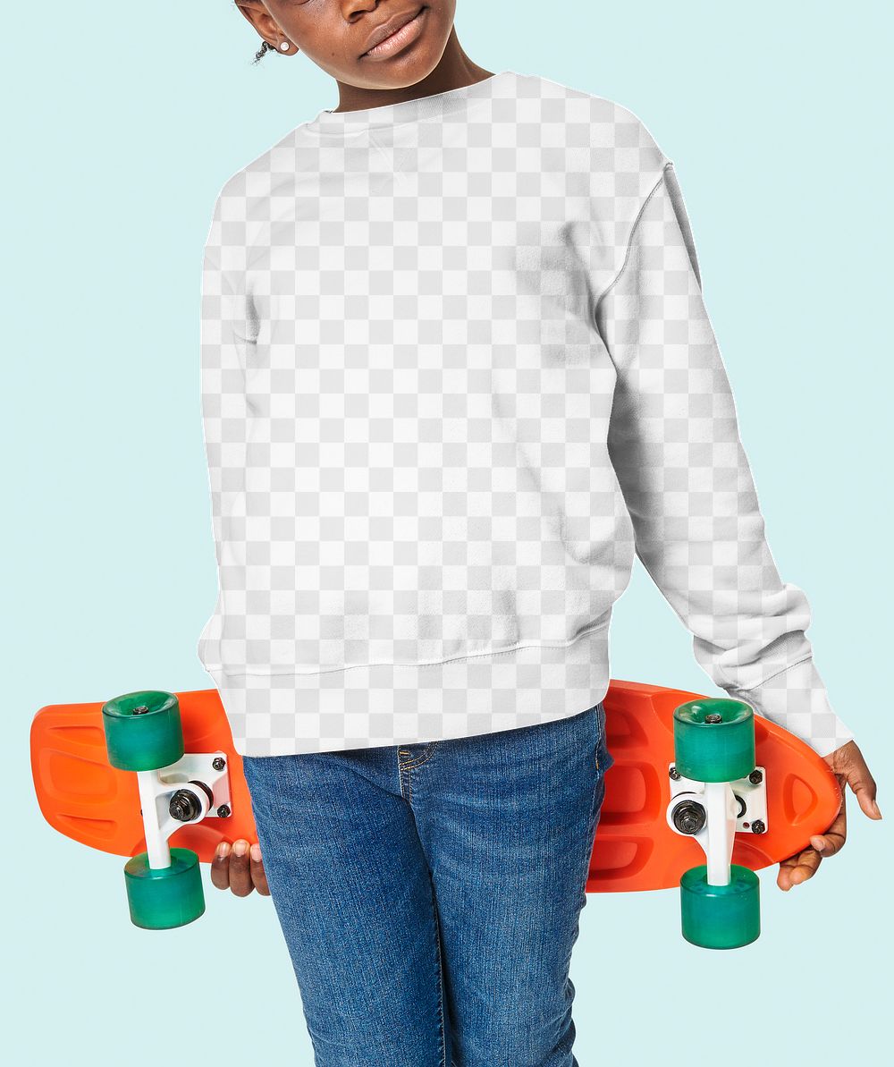 Kid's sweater png mockup, transparent design