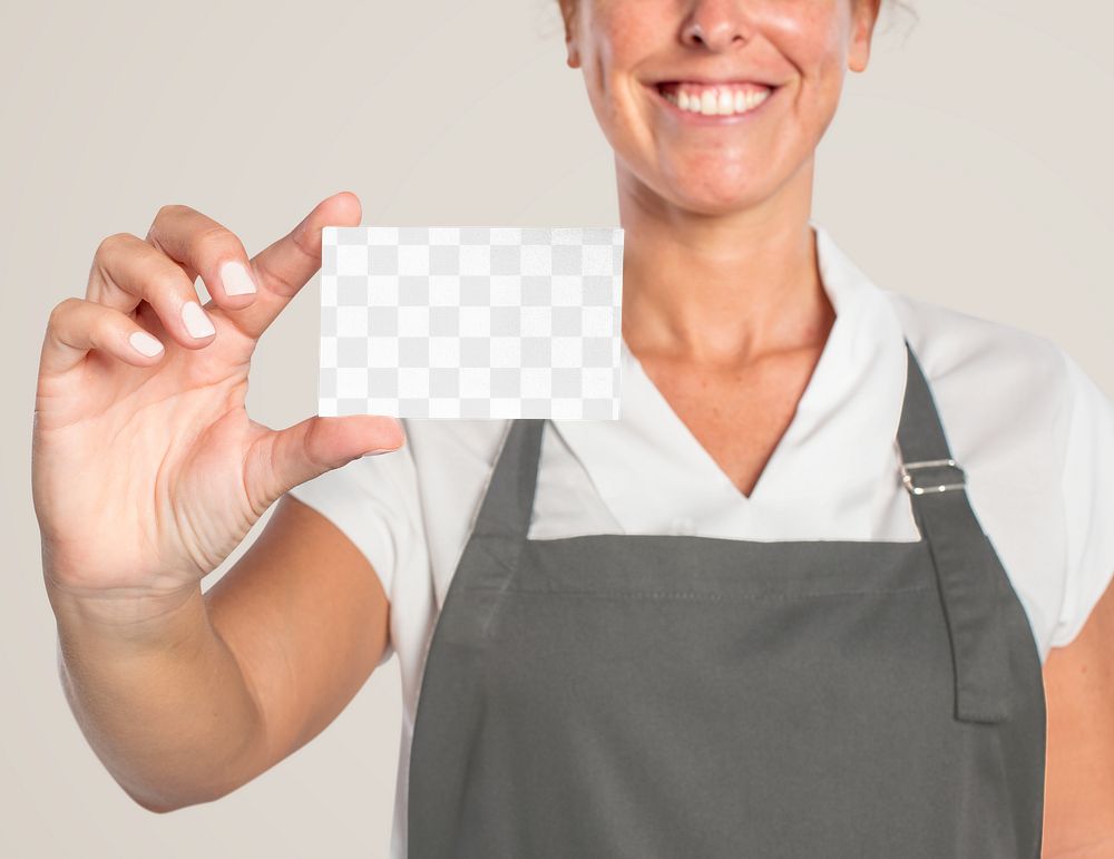 Business card png mockup, transparent paper