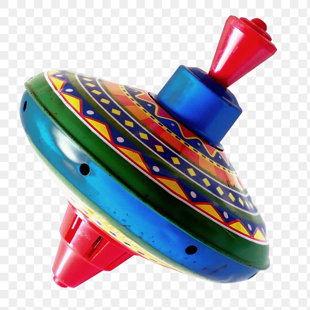 Spinning top png toy sticker, transparent background