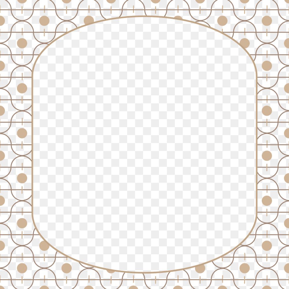 Gold art deco frame png transparent background