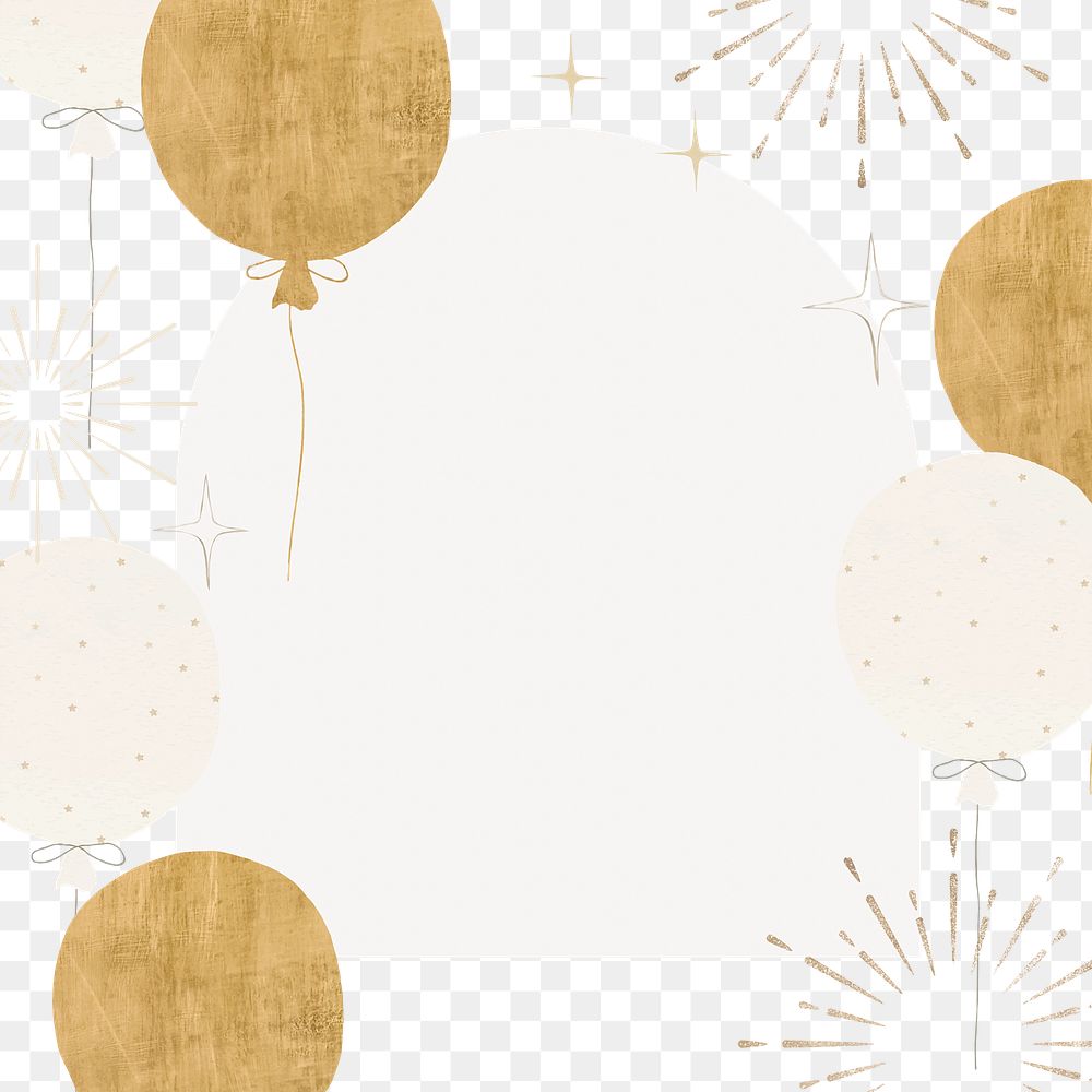 Cute birthday png frame, transparent background