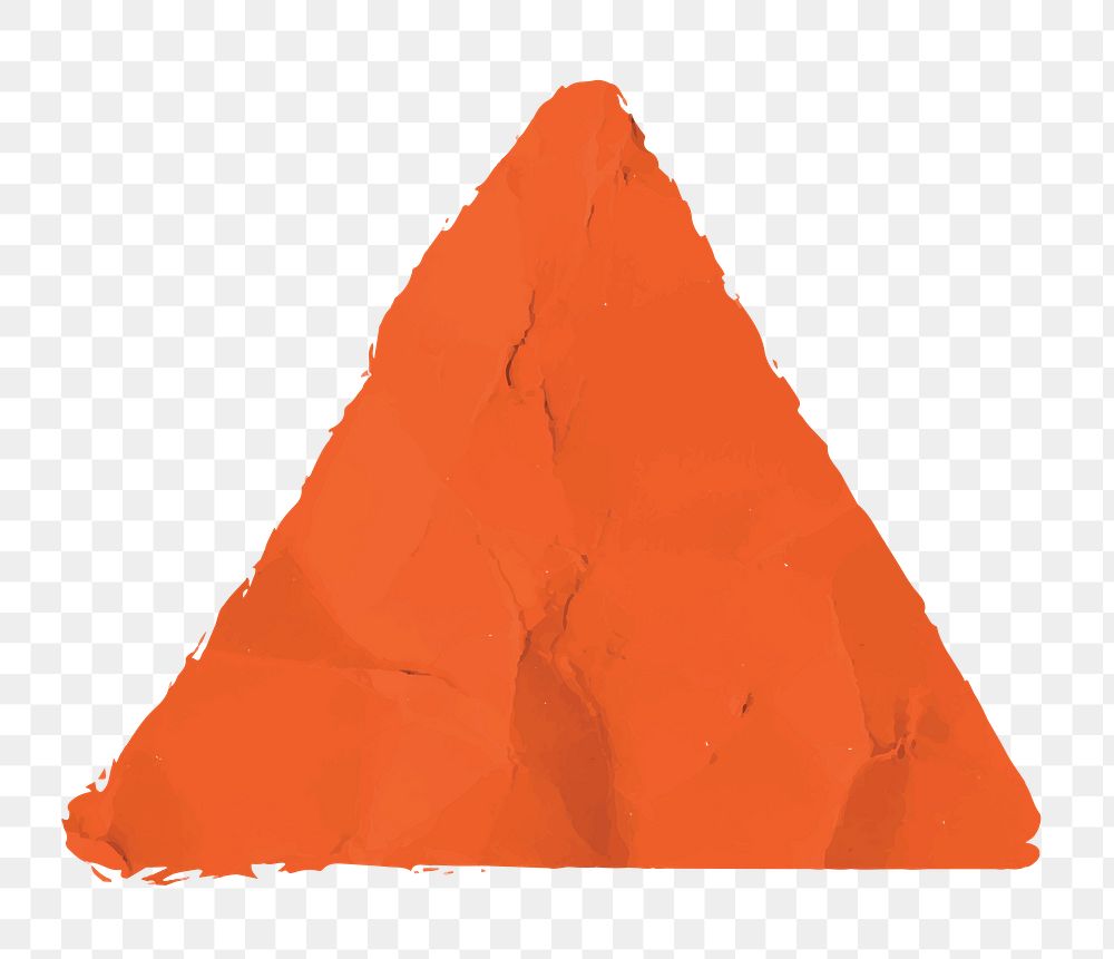 Triangle shape png sticker, orange design, transparent background