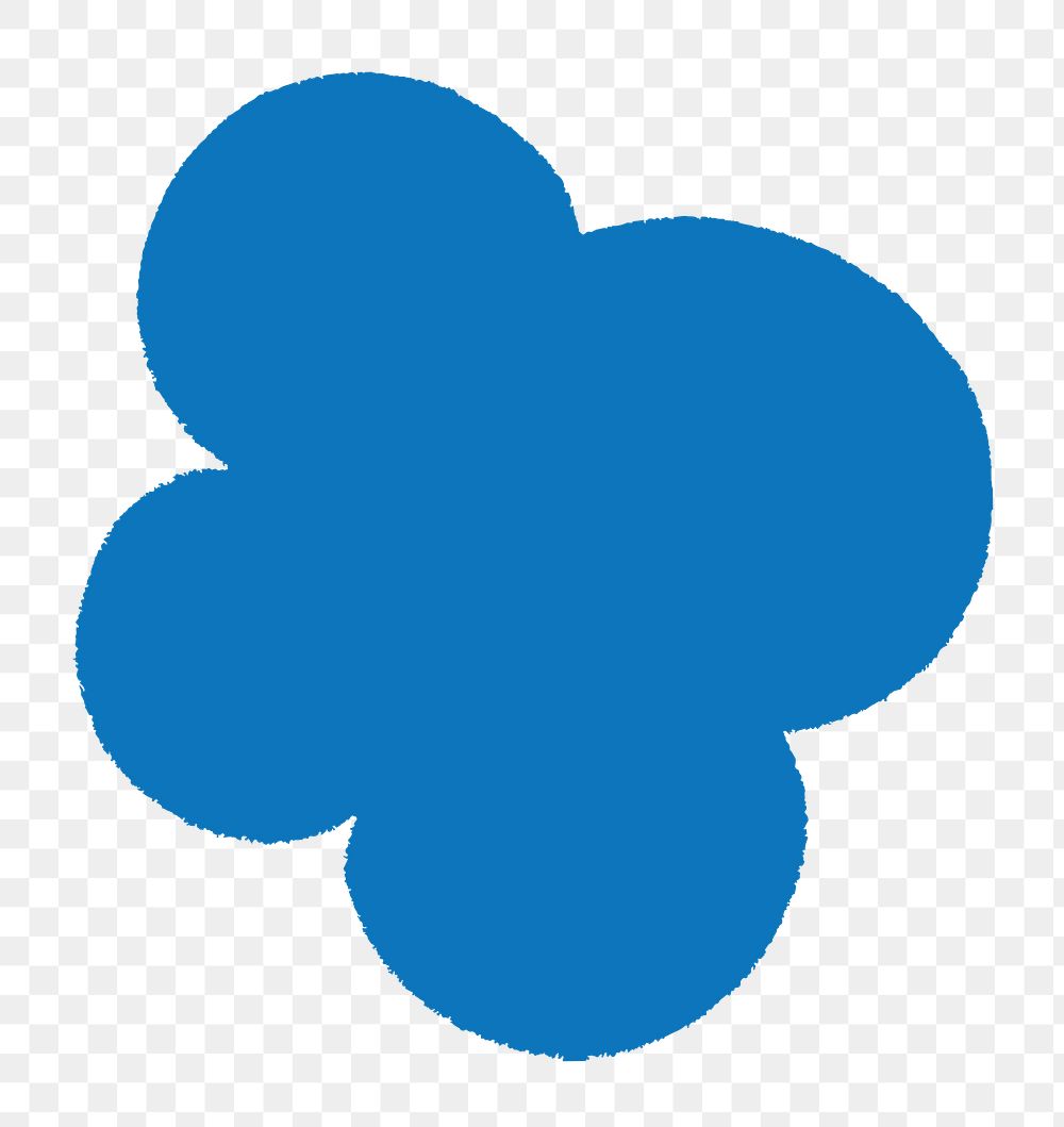 Abstract shape png sticker, blue design, transparent background