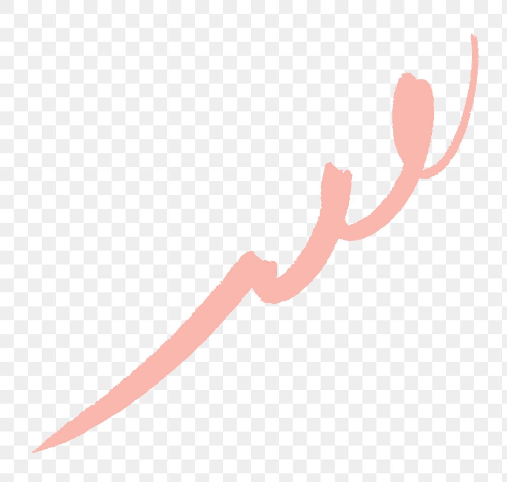Squiggle line png sticker, pink design, transparent background