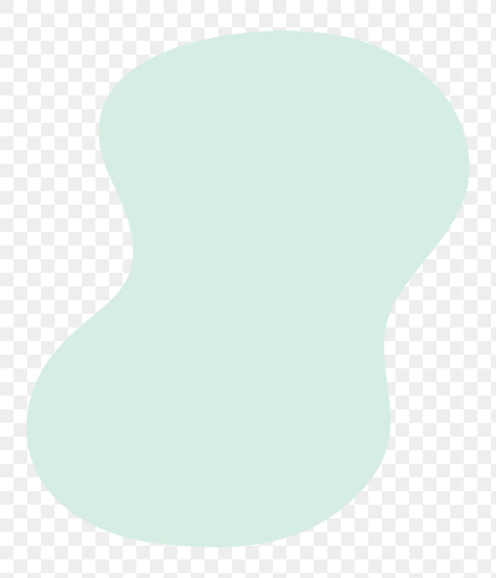 Blob shape png sticker, green design, transparent background