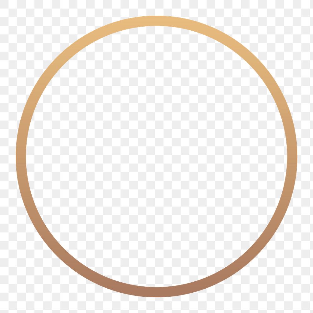 Gold circle png frame, transparent background