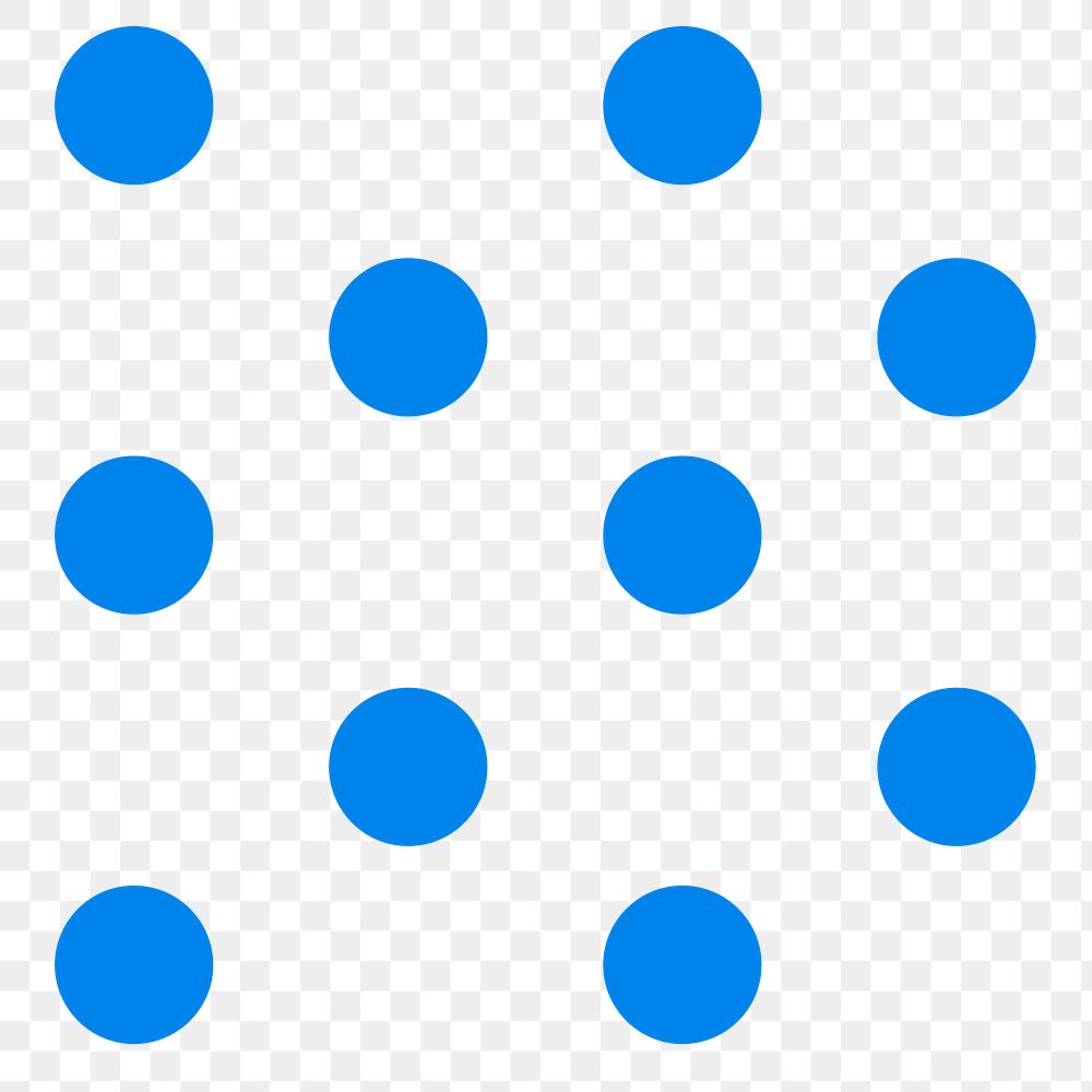 Blue dots png pattern sticker, transparent background