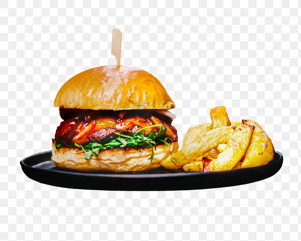 Cheeseburger png sticker, fast food, transparent background