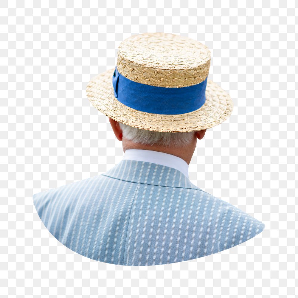 Man in boater hat png sticker, transparent background