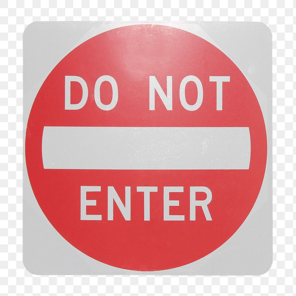 Png do not enter sign sticker, transparent background